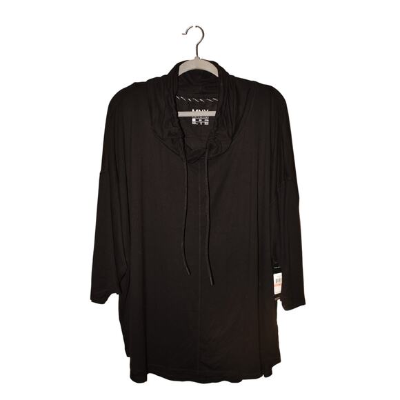 MNY MARC NEW YORK NEW $64 Black Performance Cowl Neck Tunic Top Drop Sleeve 2X - Picture 1 of 3